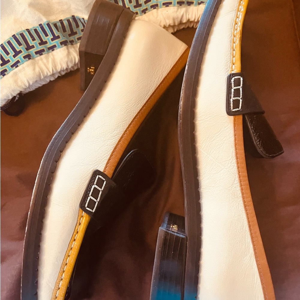 Tory Burch Woman’s Black Patent Loafers with Yellow and White Accents - Picture 3 of 10